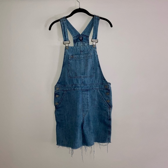 GAP Denim - Distressed Denim Overall Shorts